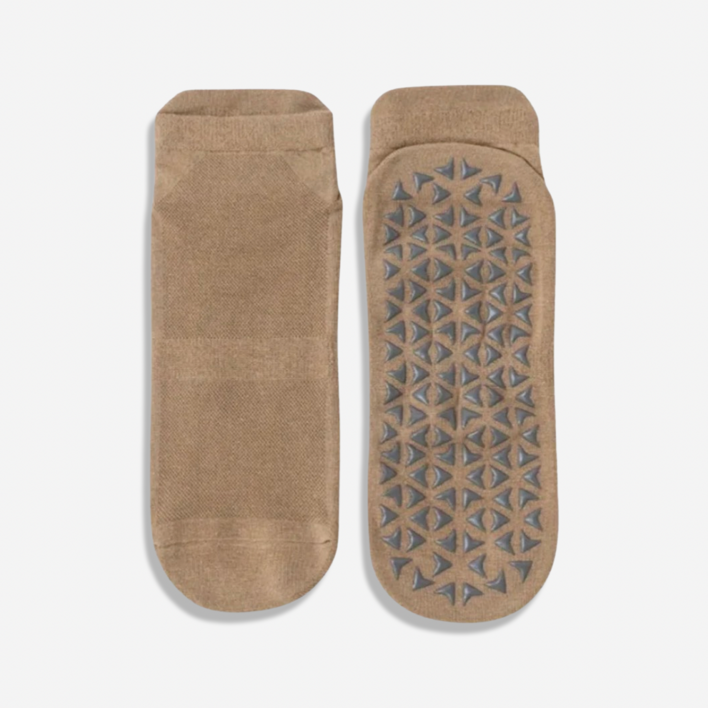 NON-SLIP GRIP SOCKS IN CAMEL