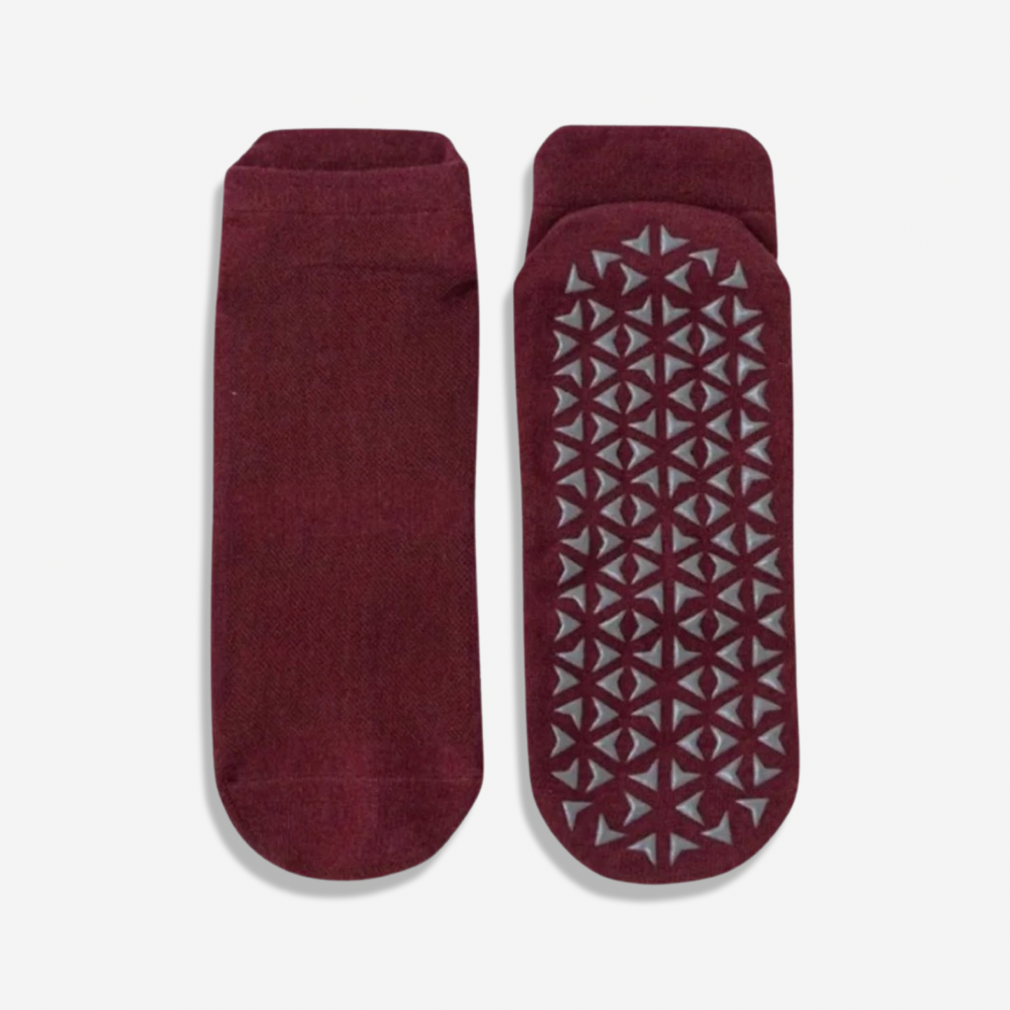 NON-SLIP GRIP SOCKS IN RED WINE