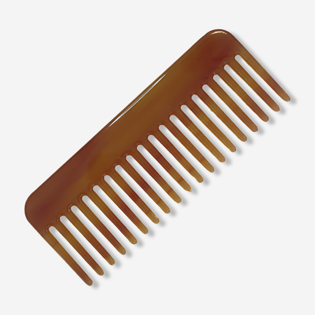 HAIR COMB + POUCH IN TAN